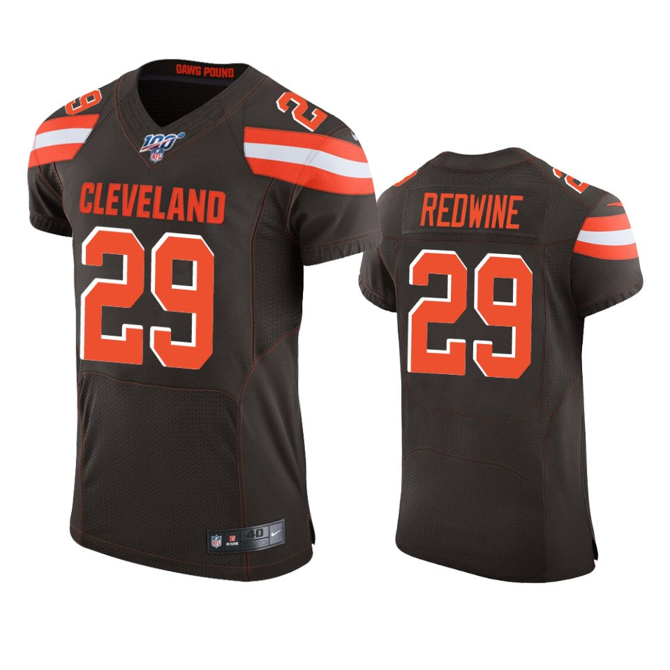 Cleveland Browns Sheldrick Redwine Brown 100th Season Vapor Elite Jersey