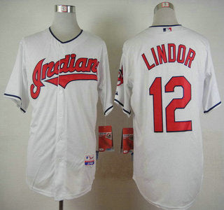Cleveland Indians 12 Francisco Lindor Home White Mlb Cool Base Jersey