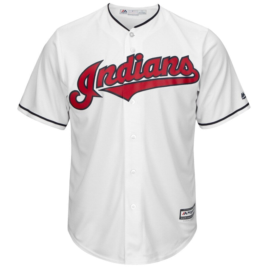 Cleveland Indians Majestic Home Big And Tall Cool Base Team Jersey White
