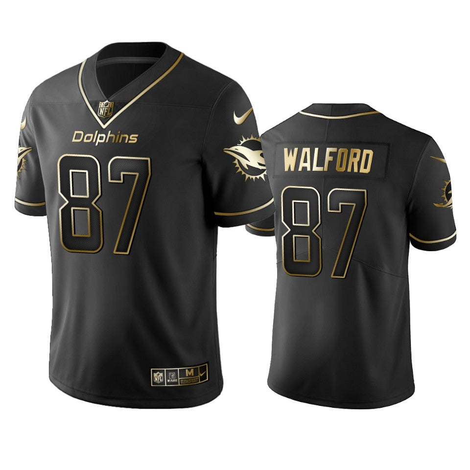 Clive Walford Dolphins Black Golden Edition Vapor Limited Jersey