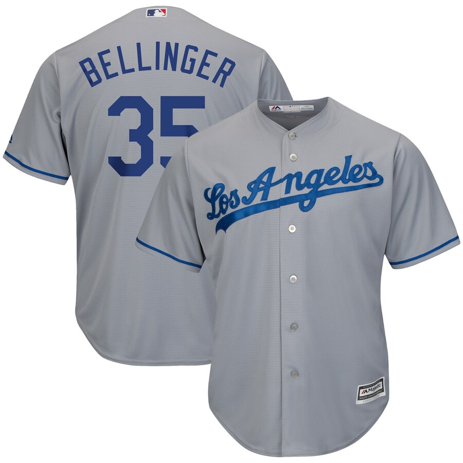 Cody Bellinger Los Angeles Dodgers Majestic Wordmark Cool Base Player Replica Jersey Gray
