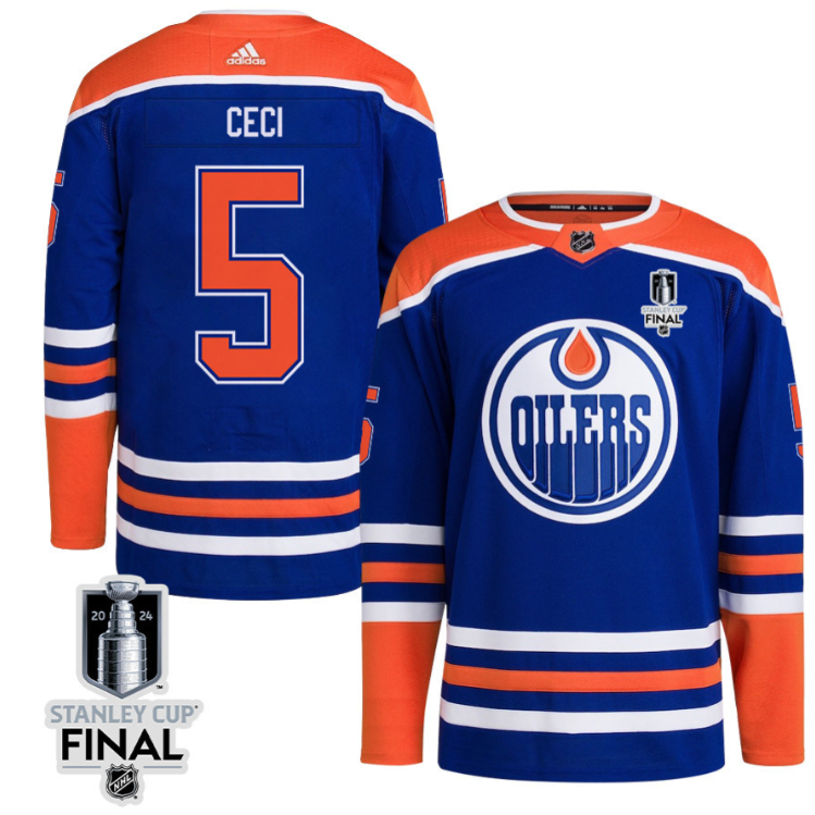 Cody Ceci 5 Edmonton Oilers 2024 STANLEY CUP Final Home Primegreen Jersey Men, R