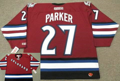 Colorado Avalanche 27 Scott Parker 2002 Ccm Throwback Alternate Nhl Hockey Jersey