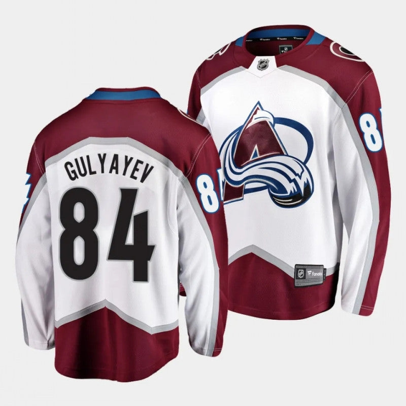Colorado Avalanche 84 Mikhail Gulyayev Away White 2023 Nhl Draft