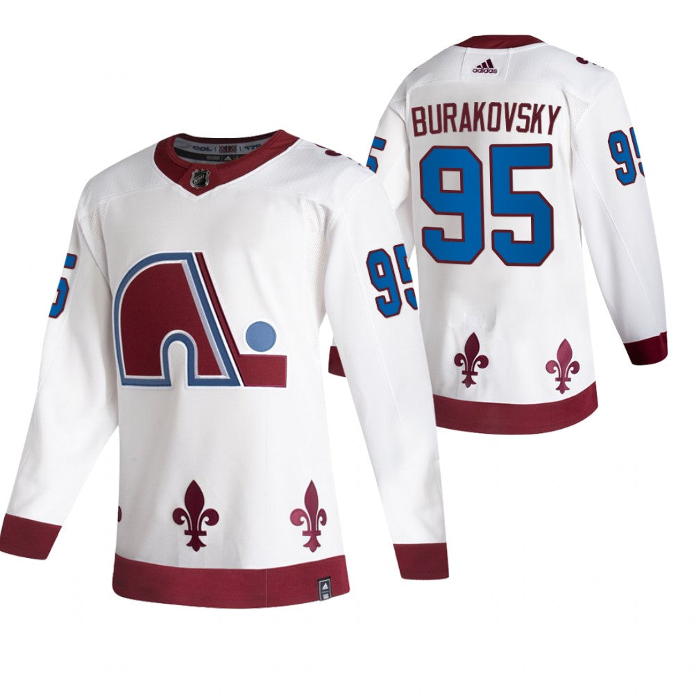 Colorado Avalanche 95 Andre Burakovsky White Mens Adidas 2020 21 Reverse Retro Alternate Nhl Jersey