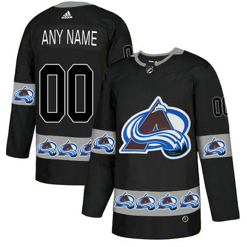 Colorado Avalanche Custom Black Team Logos Fashion Jersey Stitched