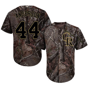 Colorado Rockies 44 Tyler Anderson Camo Realtree Collection Cool Base Stitched Mlb Jersey