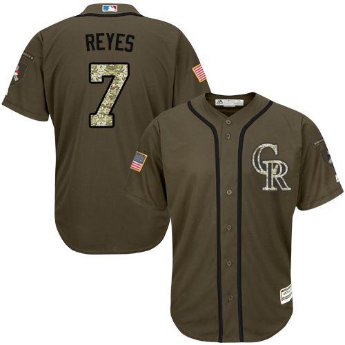 Colorado Rockies 7 Jose Reyes Green Salute To Service Stitched Mlb Jersey