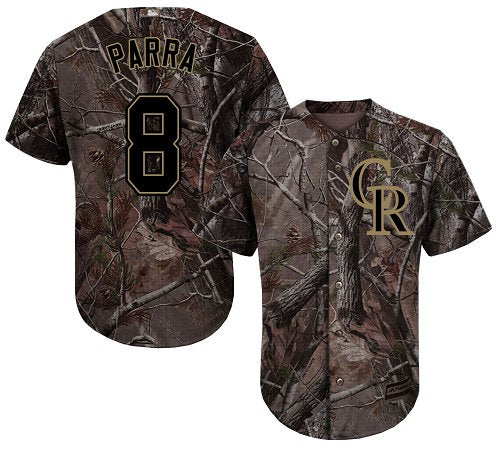 Colorado Rockies 8 Gerardo Parra Camo Realtree Collection Cool Base Stitched Mlb Jersey