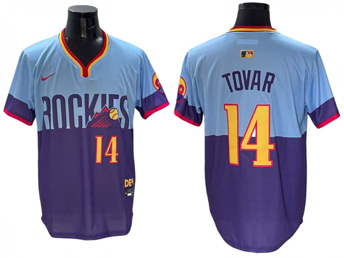 Colorado Rockies #14 Ezequiel Tovar 2025 City Connect Limited Jersey Purple Ligh