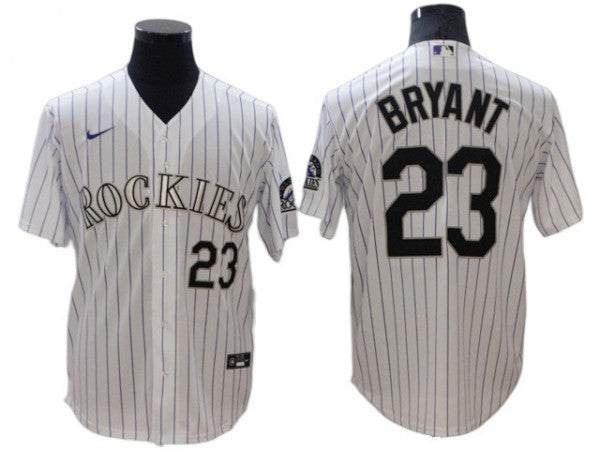 Colorado Rockies #23 Kris Bryant White Home Cool Base Jersey