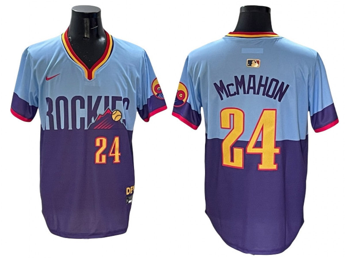 Colorado Rockies #24 Ryan McMahon 2025 City Connect Limited Jersey Purple Light