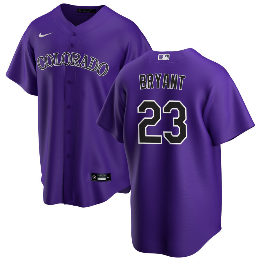 Colorado Rockies Kris Bryant 23 Mlb Purple Alternate Team Jersey Gift For Rockies Fans