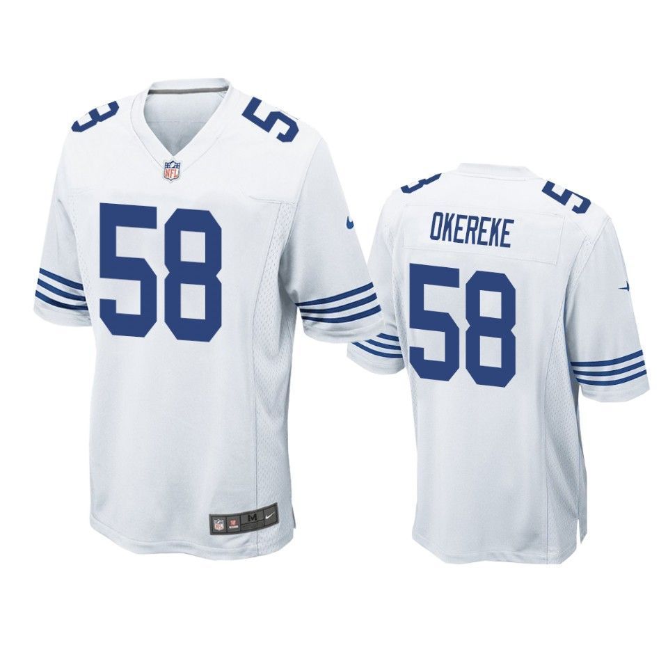 Colts Bobby Okereke 2019 Nfl Draft White Game Jersey