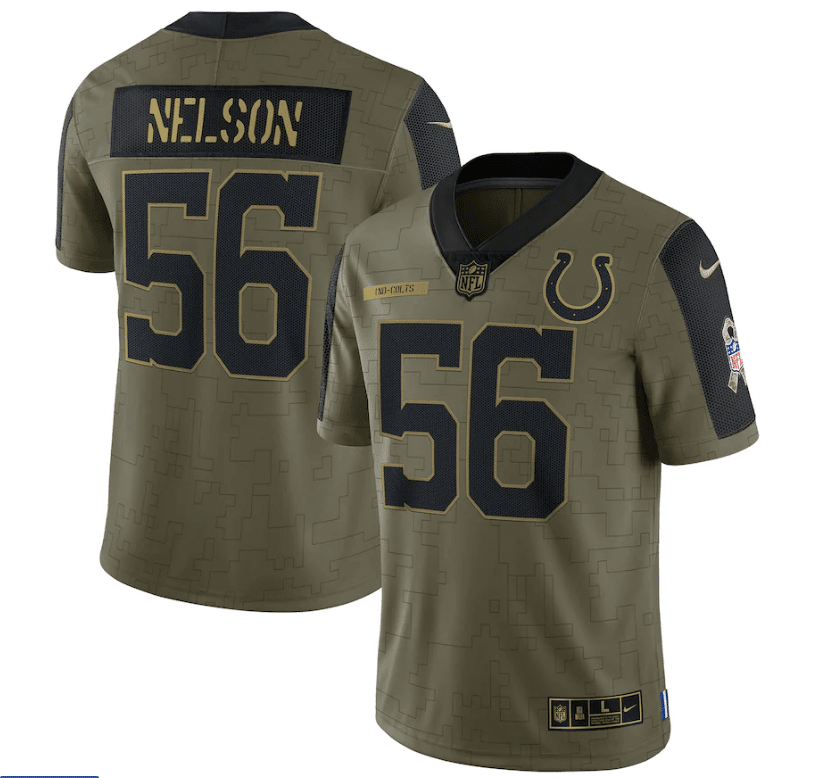 Colts Quenton Nelson 56 Nfl Olive 2021 Salute To Service Player Men Jersey For Colts Lovers