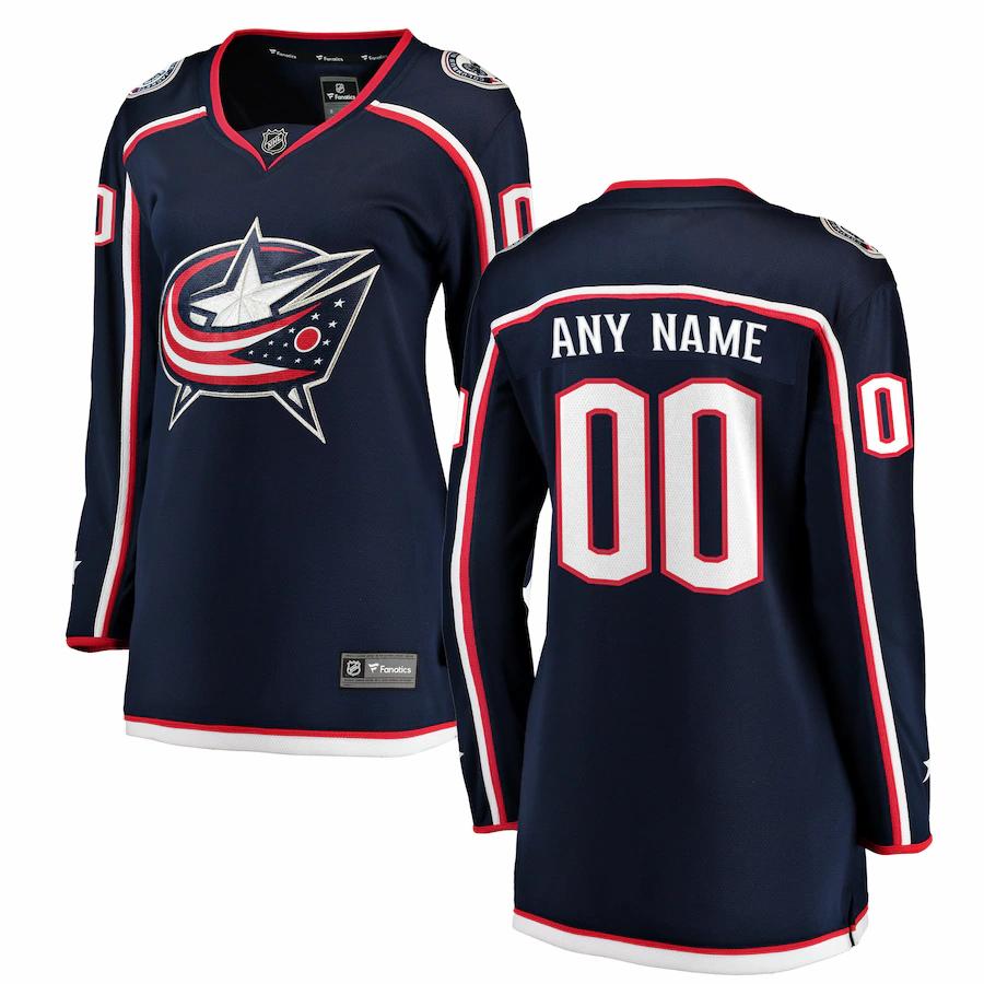 Columbus Blue Jackets Fanatics Branded Womens Home Breakaway Custom Jersey Navy