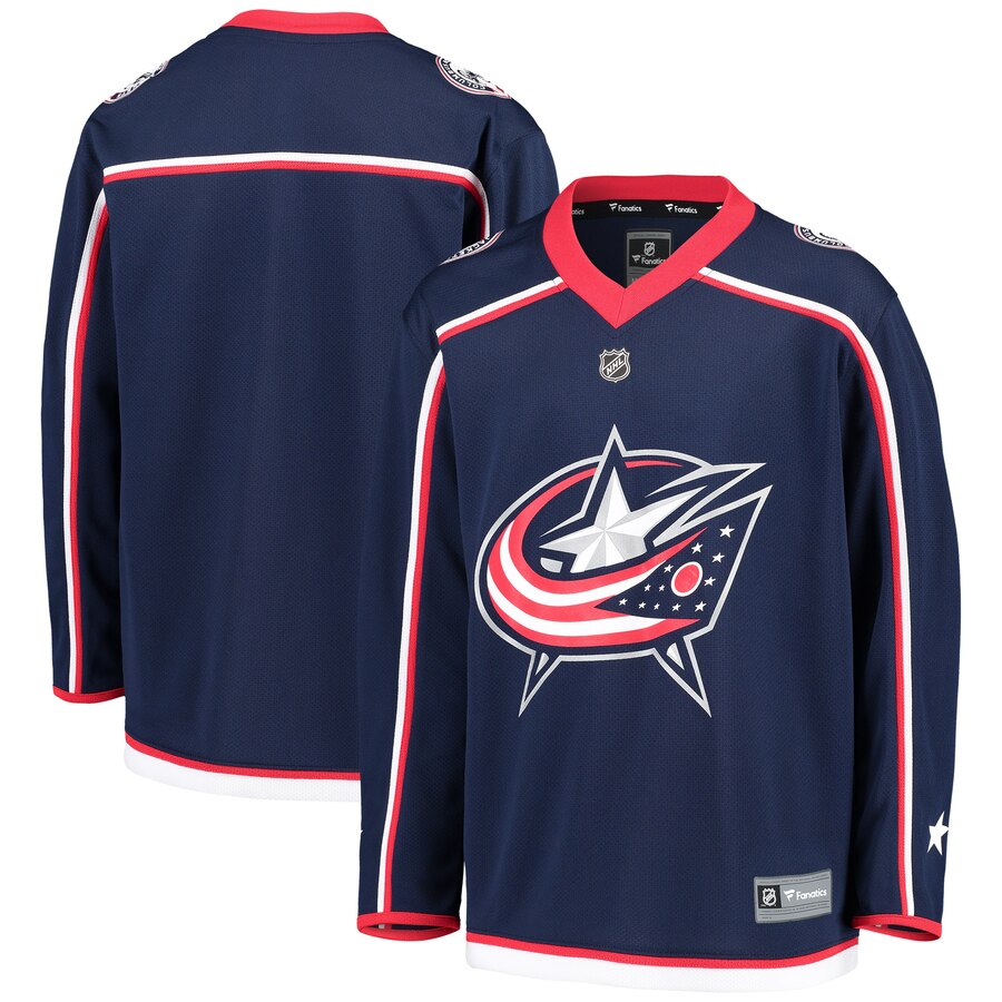 Columbus Blue Jackets Fanatics Branded Youth Home Replica Blank Jersey Navy