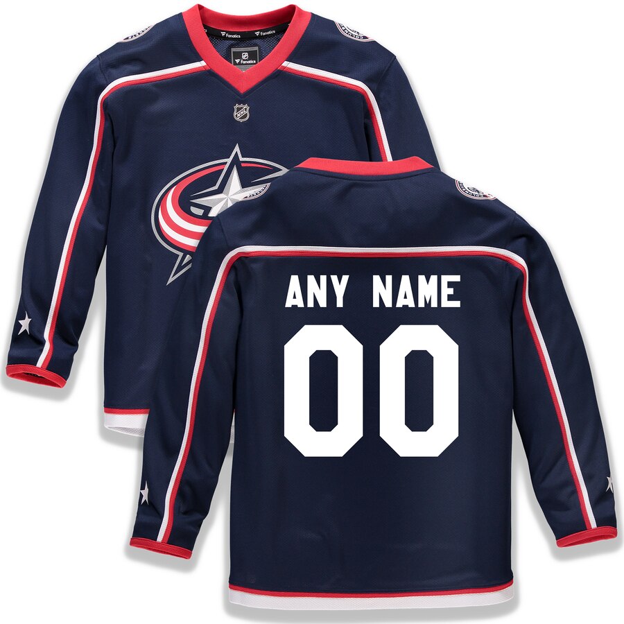 Columbus Blue Jackets Fanatics Branded Youth Home Replica Custom Jersey Navy