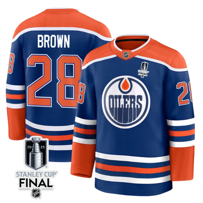 Connor Brown 28 Edmonton Oilers 2025 STANLEY CUP Final Patch Home Men Jersey Roy