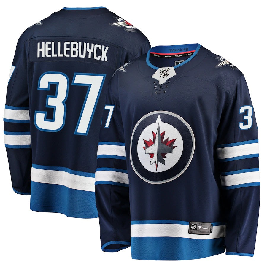 Connor Hellebuyck Winnipeg Jets Fanatics Branded Breakaway Replica Jersey Navy
