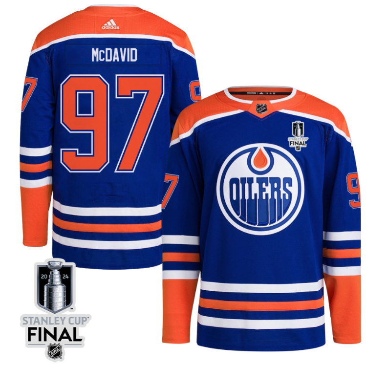 Connor McDavid 97 Edmonton Oilers 2024 STANLEY CUP Final Home Primegreen Jersey