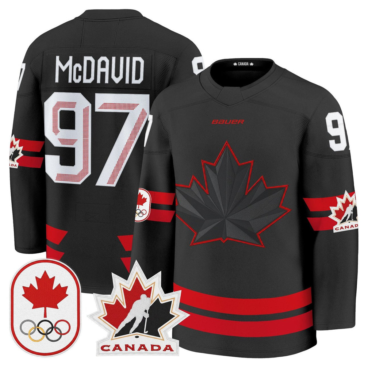 Connor McDavid Jersey #97 Canada Olympic Premium Hockey Stitched