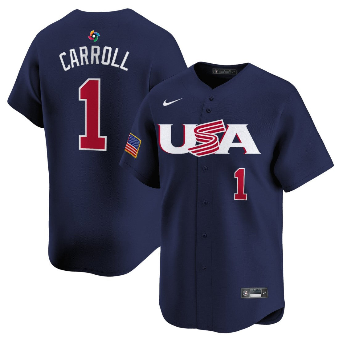 Corbin Carroll Jersey #1 Projected Team USA World Baseball Classic 2023 Style 20
