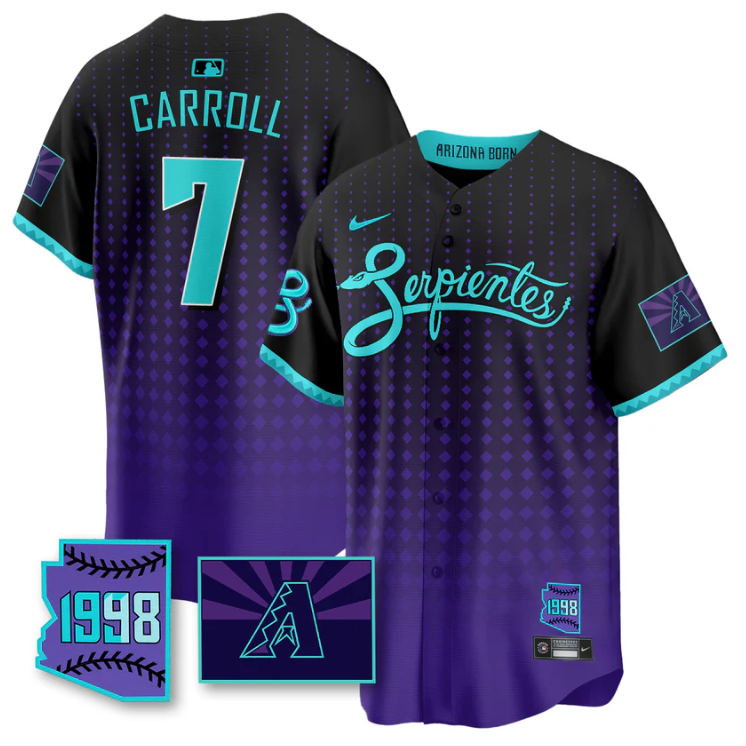 Corbin Carroll Jersey #7 Arizona Diamondbacks Serpientes City Connect Stitched B