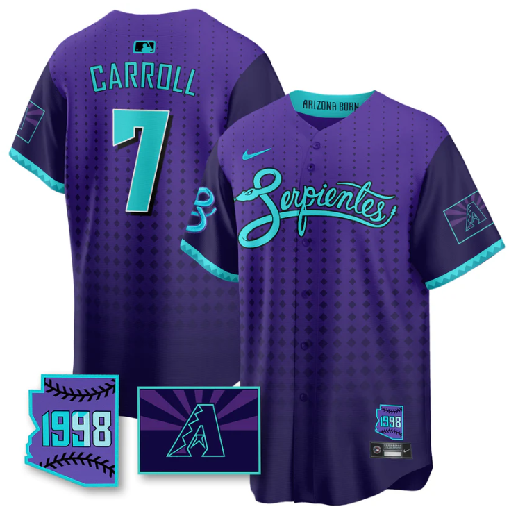 Corbin Carroll Jersey #7 Arizona Diamondbacks Serpientes City Connect Stitched P