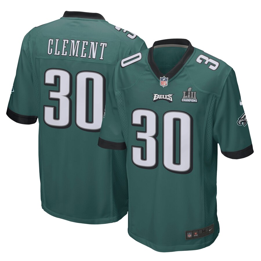 Corey Clement Philadelphia Eagles Nike Super Bowl Lii Champions Patch Game Jersey Midnight Green