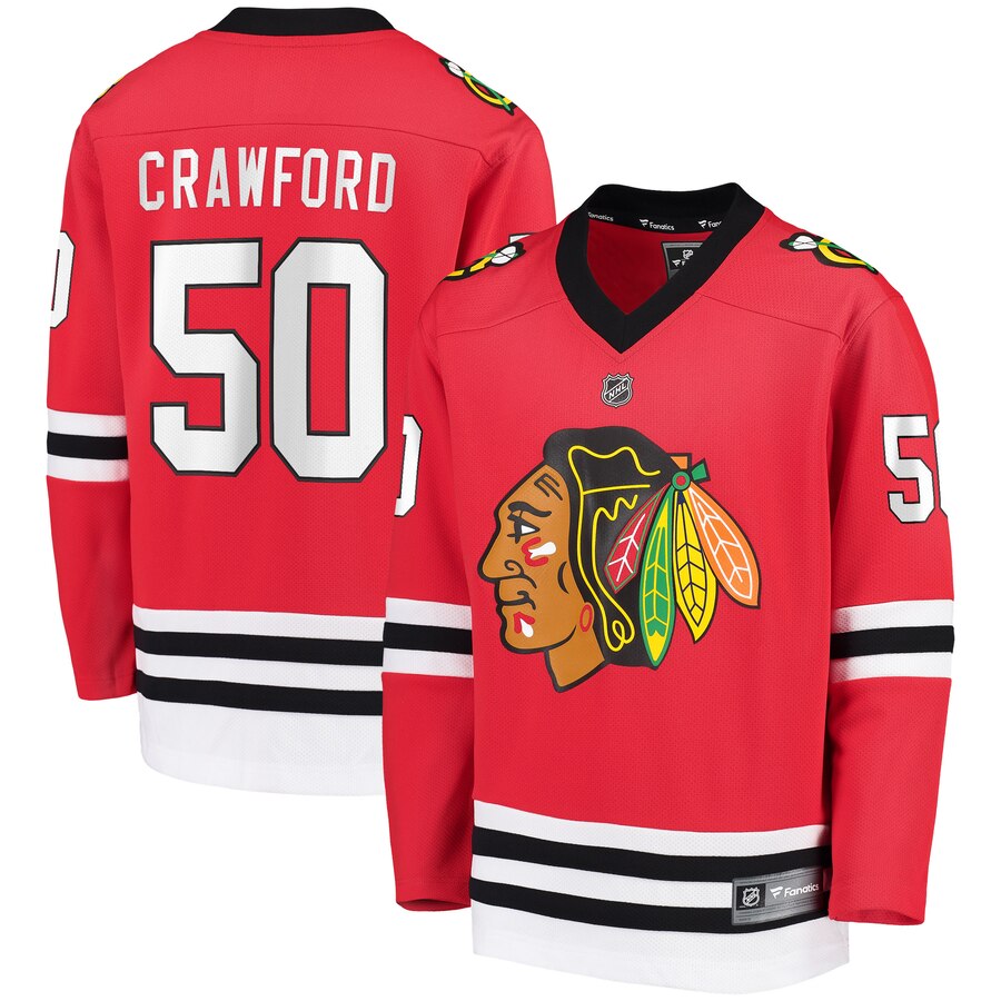 Corey Crawford Chicago Blackhawks Fanatics Branded Youth Replica Player Jersey Red