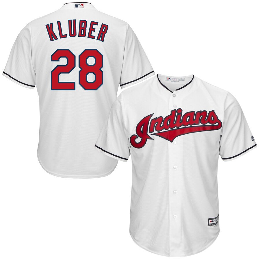 Corey Kluber Cleveland Indians Majestic Cool Base Player Jersey White