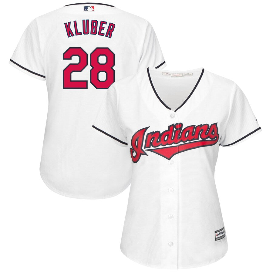 Corey Kluber Cleveland Indians Majestic Womens Home Cool Base Jersey White