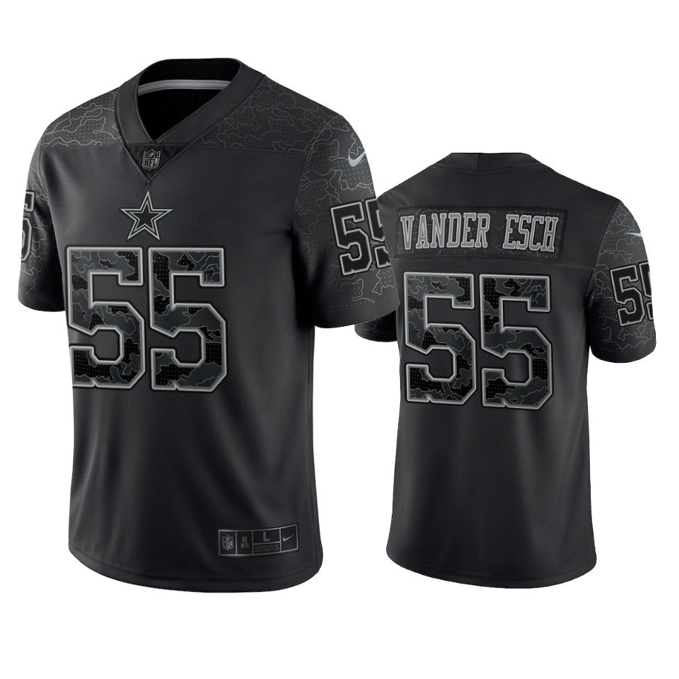 Cowboys Leighton Vander Esch Reflective Limited Black Jersey Mens
