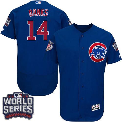 Cubs 14 Ernie Banks Blue Flexbase Authentic Collection 2016 World Series Bound Stitched Mlb Jersey