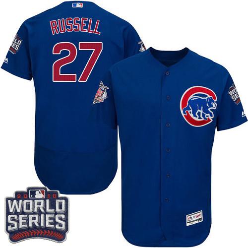 Cubs 27 Addison Russell Blue Flexbase Authentic Collection 2016 World Series Bound Stitched Mlb Jersey