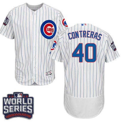 Cubs 40 Willson Contreras White Flexbase Authentic Collection 2016 World Series Bound Stitched Mlb Jersey