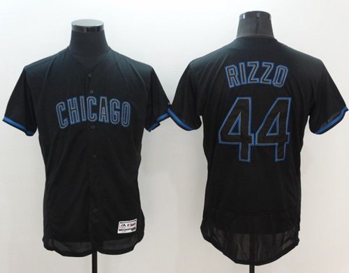 Cubs 44 Anthony Rizzo Black Fashion Flexbase Authentic Collection Stitched Mlb Jersey