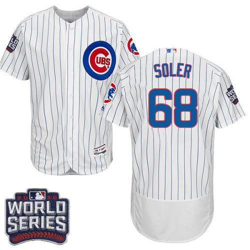 Cubs 68 Jorge Soler White Flexbase Authentic Collection 2016 World Series Bound Stitched Mlb Jersey