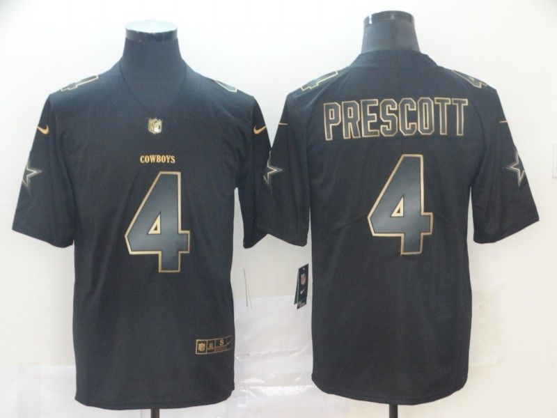 Dak Prescott 4 Dallas Cowboys Nfl Explosion Legendary Gold Black Jersey