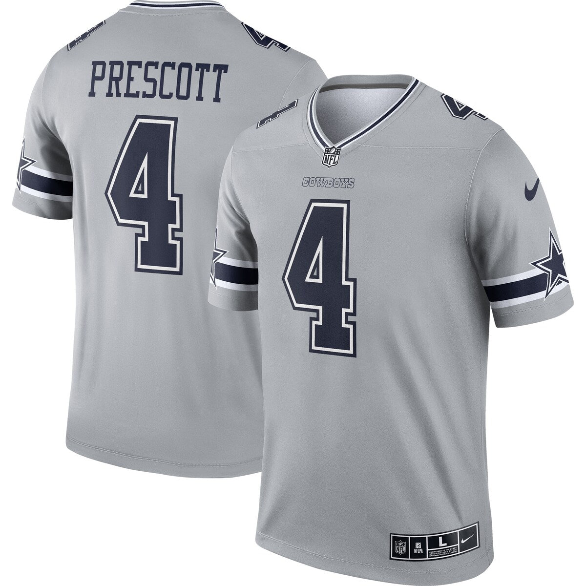 Dak Prescott Dallas Cowboys Nike Inverted Legend Jersey Gray
