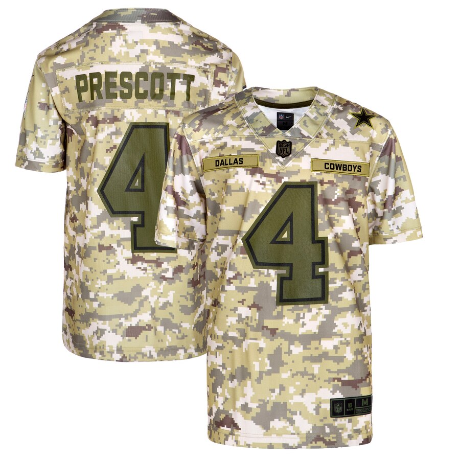 Dak Prescott Dallas Cowboys Nike Youth Salute To Service Game Jersey Camo