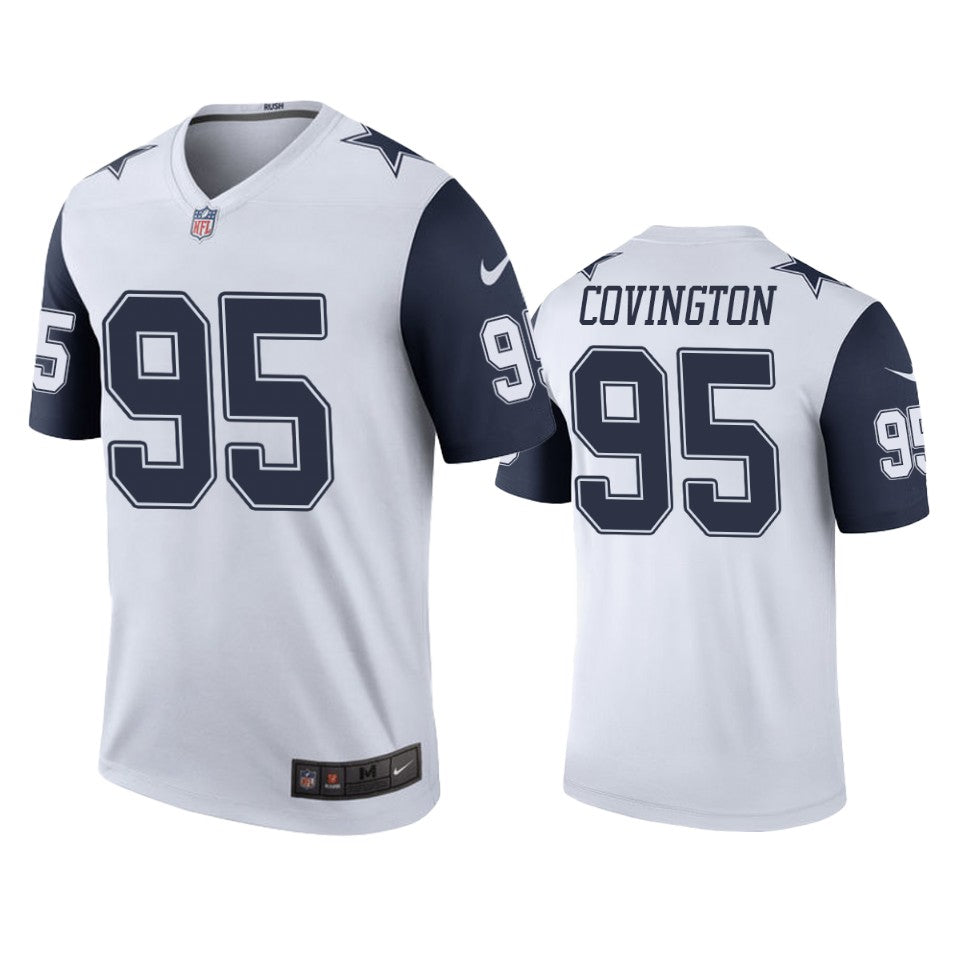 Dallas Cowboys 95 Christian Covington White Color Rush Legend Jersey Men