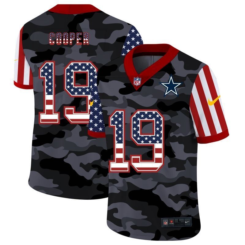 Dallas Cowboys Amari Cooper 19 Nfl 2020 Camo Us Flag Black Jersey