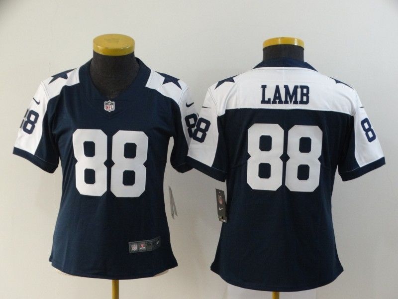 Dallas Cowboys Ceedee Lamb 88 Nfl 2020 Black Blue Womens Jersey