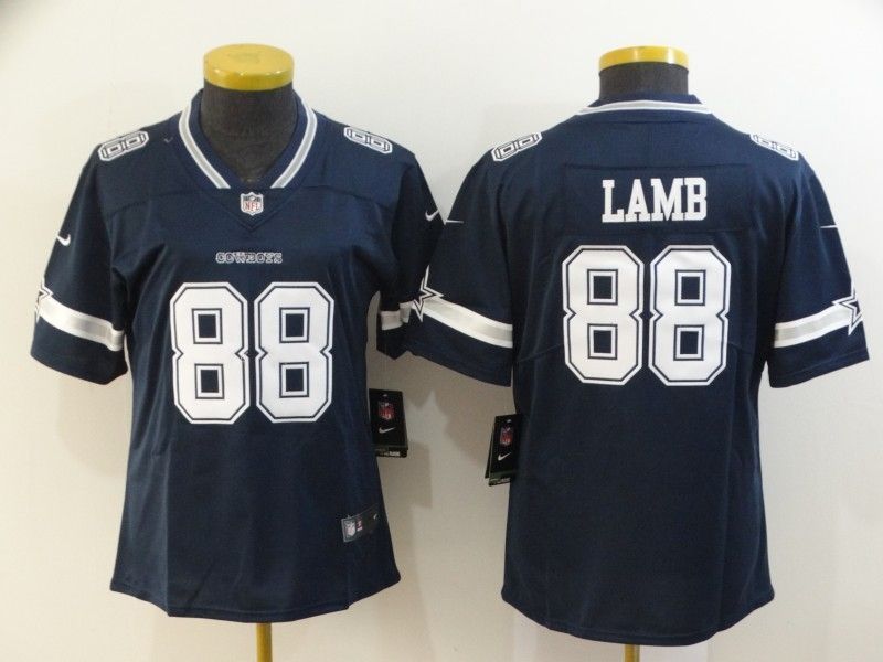 Dallas Cowboys Ceedee Lamb 88 Nfl 2020 Navy Womens Jersey