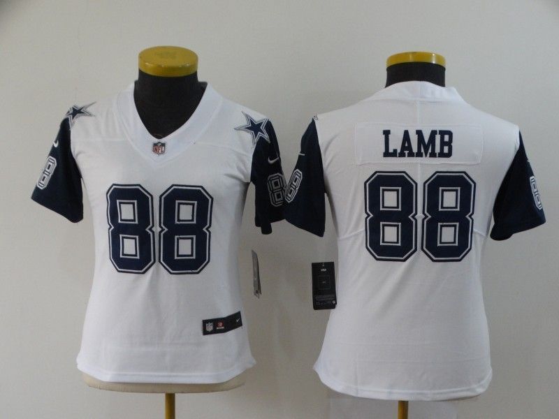 Dallas Cowboys Ceedee Lamb 88 Nfl 2020 White Womens Jersey