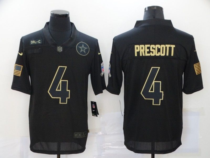 Dallas Cowboys Dak Prescott 4 Nfl 2020 Black Jersey