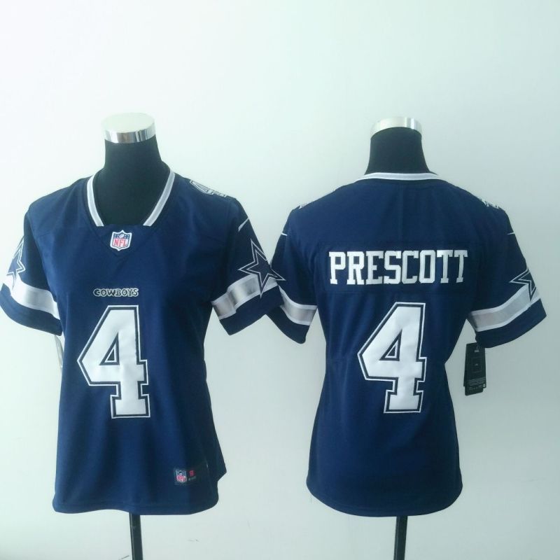 Dallas Cowboys Dak Prescott 4 Nfl 2020 Navy Womens Jersey