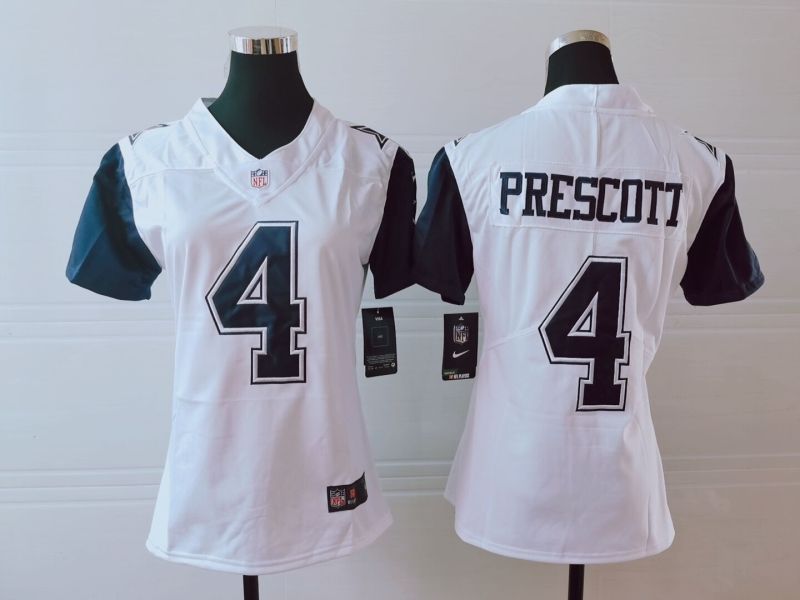 Dallas Cowboys Dak Prescott 4 Nfl 2020 White Womens Jersey